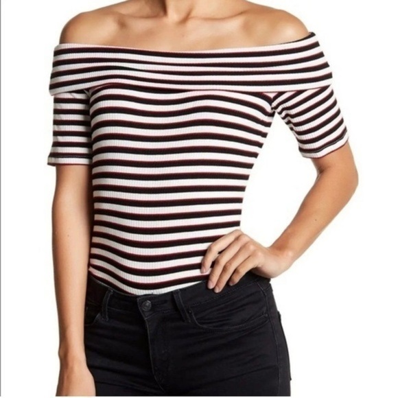 Harlowe & Graham Ribbed off the shoulder top size medium NWT - Picture 1 of 4